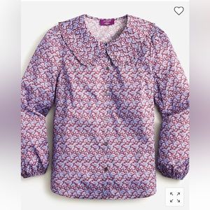 J. Crew Ruffle-collar button-up shirt in Liberty® Toutouayette fabric Size 24